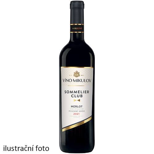 Víno Mikulov Sommelier Club Merlot 2021 pozdní sběr